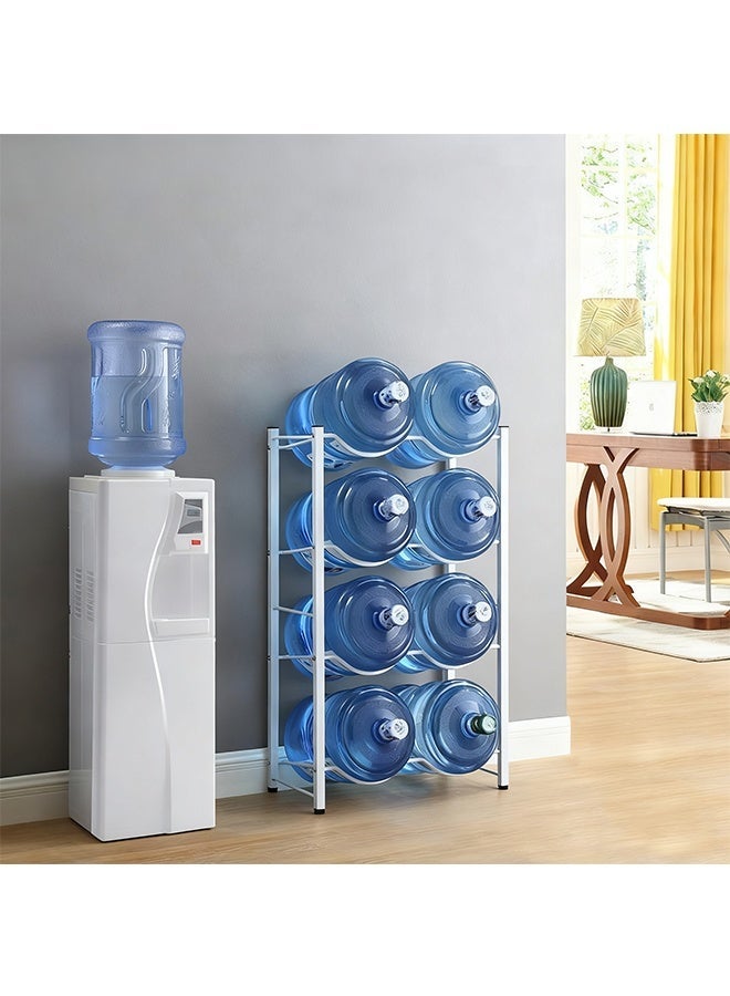 4-Tier Water Bottle Holder, Heavy-Duty 5 Gallon Water Jug Storage Rack, Holds 8 Bottles, Water Container Stand for Home Office Gym - Image 1